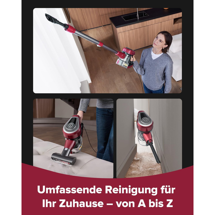 Ручний пилосос Vexilar C8 з кабелем, 600W, 60kPa, 7м кабель, безперешкодна щітка для підлоги, контейнер 1.5L без мішка для твердих поверхонь, килимів, шерсті тварин