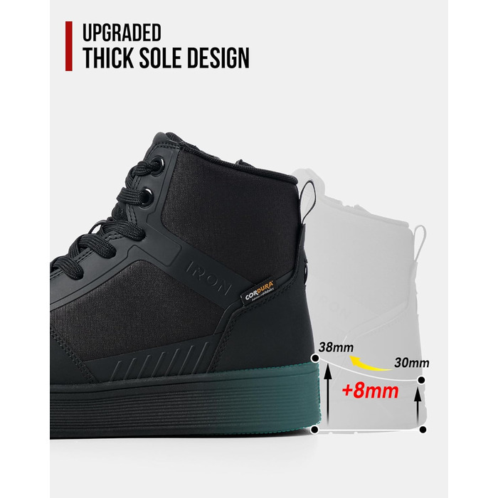 Мотоциклетні черевики RIDEIRON для чоловіків: водонепроникні, з антиковзаючою підошвою, дихаючі, стильні та зручні. Розмір 44 EU, чорний колір. Підходять для всіх сезонів.