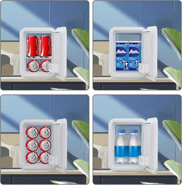 Mini холодильник Enventor 10L з двома режимами (охолодження/нагрівання), 12V/220V, для авто, кімнати, офісу, косметики, тихий