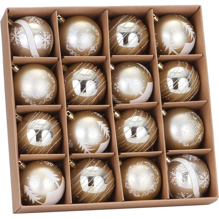 Декоративна куля на ялинку Sea Team з малюнком та блискучими прикрасами, набір (60 мм, 80 мм)