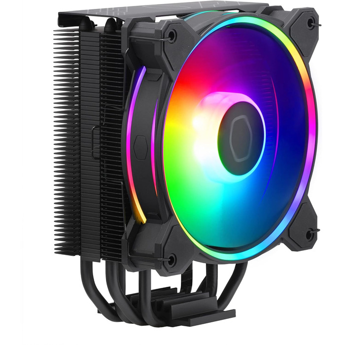 Cooler Master Hyper 212 Halo: Кулер для CPU з RGB підсвічуванням, чорний, LGA1700 & AM5, 4 теплові трубки