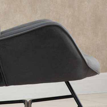 HOMCOM Rocking Chair with Steel Frame, Padded Lounge Chair, Velvet-like Polyester, Comfortable Seat for Living Room