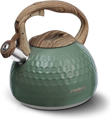 Чайник Poliviar Teekessel Diamant-Grün з нержавіючої сталі, стійкий до корозії та високих температур, підходить для всіх типів плит (JX2020-RH30-DE)
