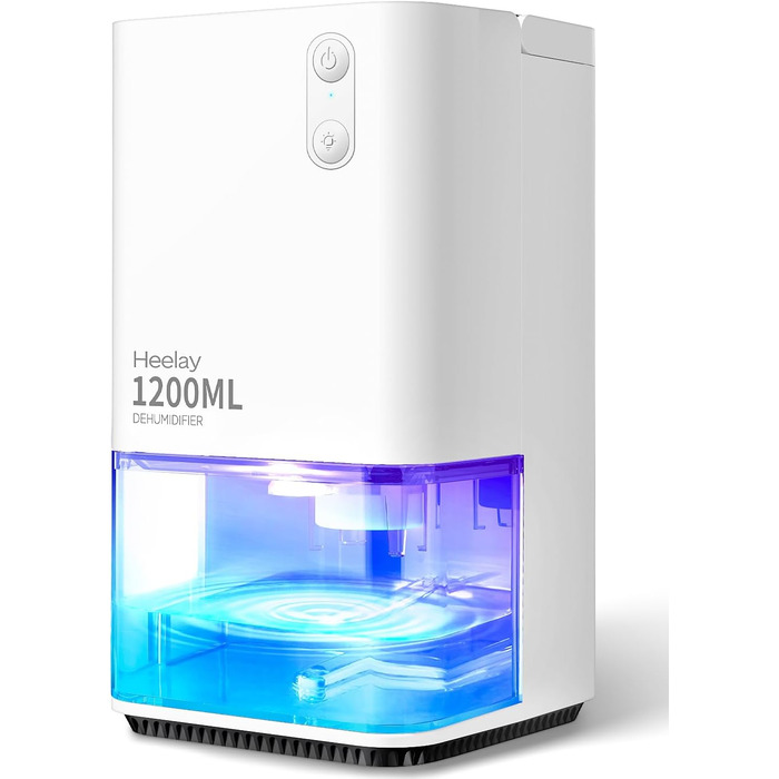 1200ML Humidifier, Heelay® Electric Dehumidifier, Energy-Saving, Portable, Ultra Quiet, Auto Shut-Off, 7 Color Lights, Room Dehumidifier for Bedroom, Bathroom, Home