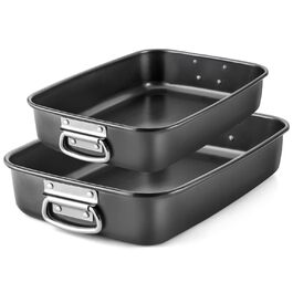 Форма для запікання LS Kitchen - Гратен для лазаньї з ручками, сталева жароміцна форма з антипригарним покриттям, набір 2 шт.