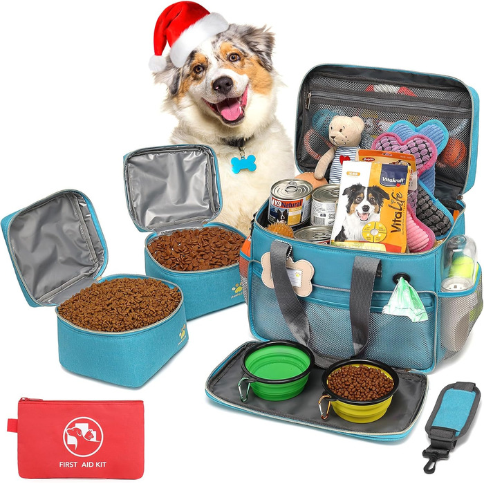 Універсальна переноска для тварин, ідеальна для подорожей та ночівель, аксесуари для котів та собак, стильна сумка-переноска з багатьма кишенями (Океановий блакитний)