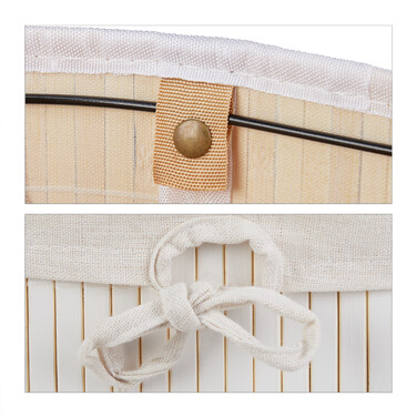 Relaxdays Bamboo Laundry Basket Oval