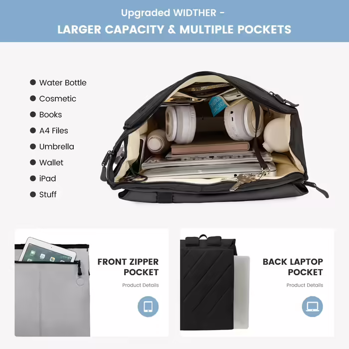 LOVEVOOK Backpack Women, Large Waterproof Laptop Daypack Travel Backpack Work Bag Elegant with 15.6 inch Laptop Compartment, School Backpack Business Travel Backpack Women for University, Travel, Office, Everyday Use (Black-1)