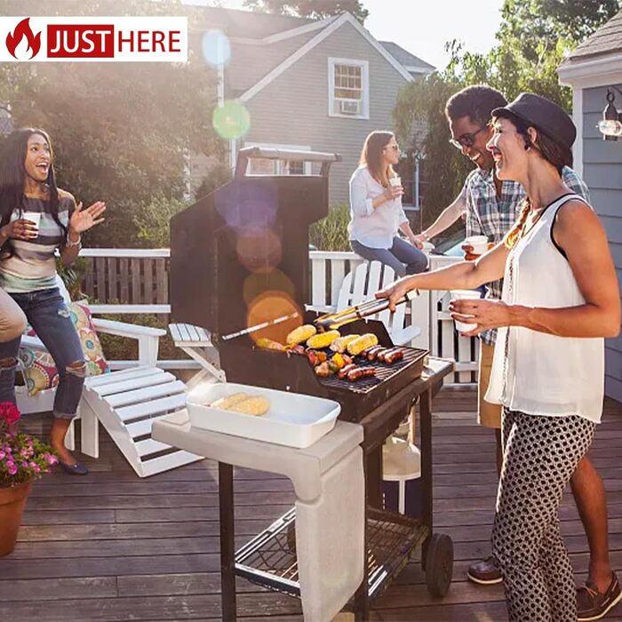 Набір гриля JUSTHERE 15 предметів: шампури, щипці, лопатки з нержавіючої сталі. Професійний аксесуар для BBQ, кемпінгу та дому. Чудовий подарунок для чоловіків