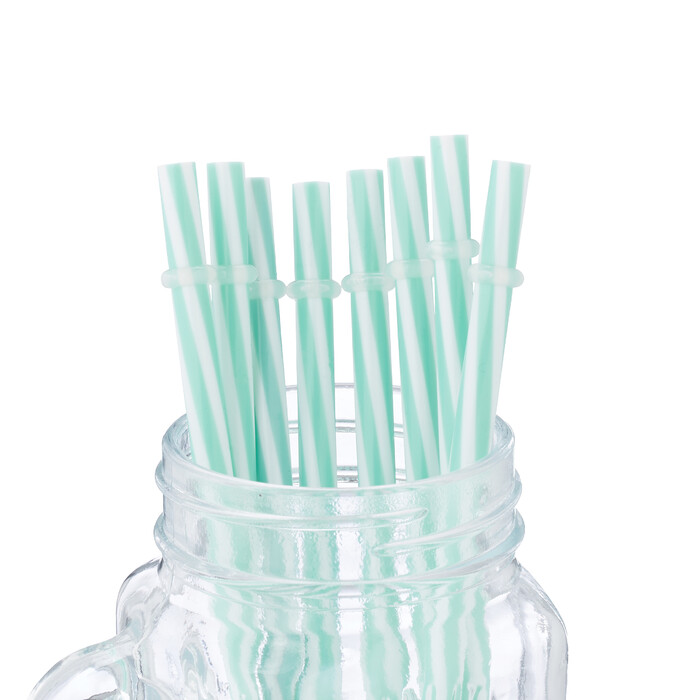 Relaxdays Set of 8 Drinking Glasses with Lid, Green