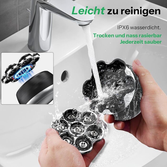 Електричний гостроювач для голикової голови Yeerain 7D, чорний, з LED-дисплеєм та 2 швидкостями