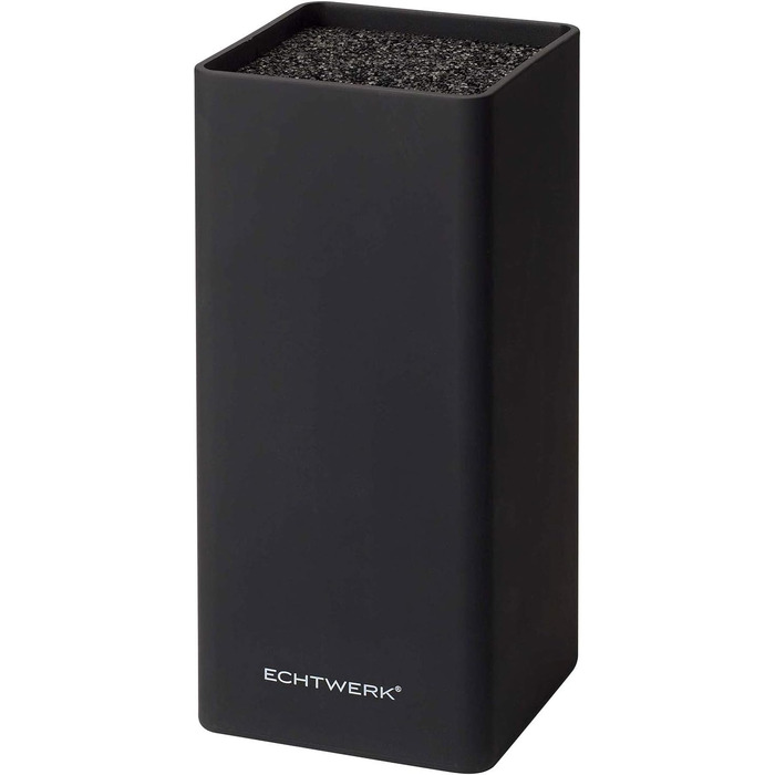 Echtwerk Universal Knife Block, Knife Holder, Kitchen Knife Organizer, practical knife stand, space-saving knife storage with brush insert, flexibly configurable, black, 30 cm