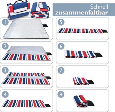 Beautissu XXL Плед для пікніка водовідштовхувальний ізольований Bella – великий 200x200 см, компактний, для пляжу, кемпінгу, подорожей, басейну – сірий (блакитний)