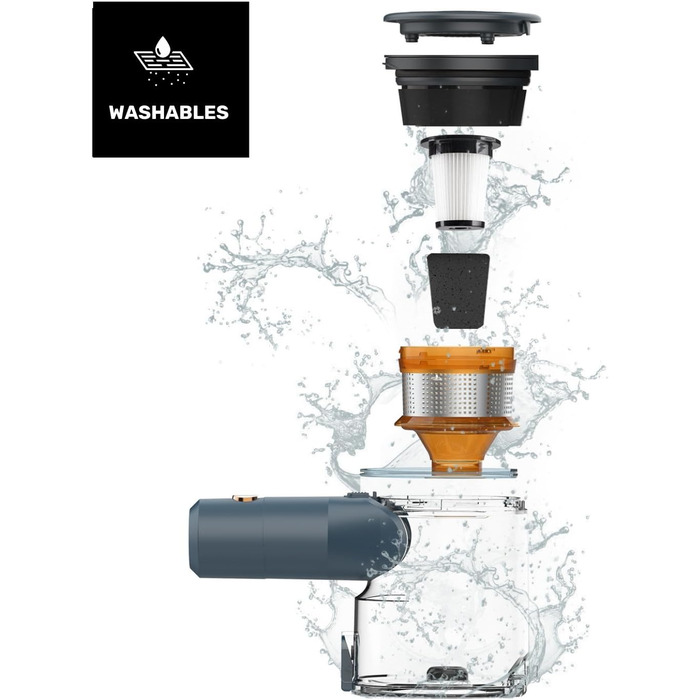 Електричний акумуляторний підмітач Taurus HVCA72592B, блакитно-сірий, з хромованою та мідною фурнітурою