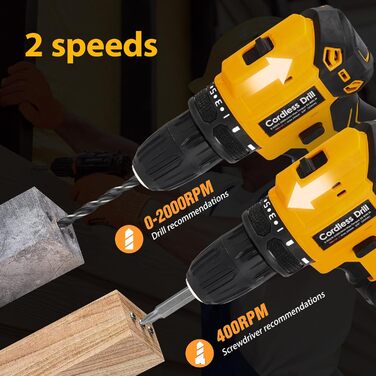 Акумуляторний шурупокрут-дрель 21V безщітковий 80Nm з набором аксесуарів 26-в-1, LED-ліхтар, кейс для дерева, металу, DIY