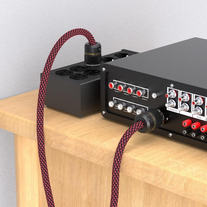 Hi-End мережевий кабель Monosaudio P083 1.5м, мідний екранований OFC HiFi кабель живлення AC, 16мм, вилка Schuko та роз'єм IEC C15 для підсилювача, DVD, сабвуфера та декодера