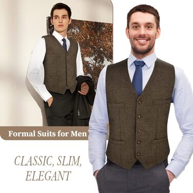 Жаккардова жилетка для костюма: вінтажний стиль, ідеальна для весілля, ділових зустрічей та святкування. Колір: хакі, розмір XL