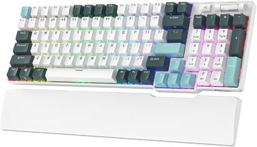 Механічна клавіатура RK ROYAL KLUDGE RK96 RGB Limited Ed з RGB підсвічуванням, 96 клавіш, 90% layout, Bluetooth 5.0/2.4G/USB-C, Hot-Swap, QWERTY (Camp Grün)