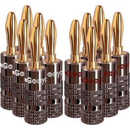 Бананові конектори 24K позолота для акустичних систем - (6 пар / 12 шт.)