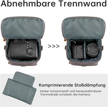 Сумка для камери S-ZONE: водонепроникна фотосумка на плече для DSLR/SLR (сіра)