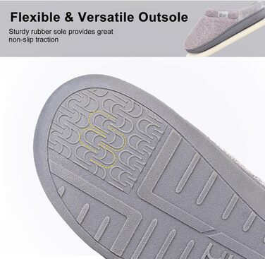 Домашні тапочки LongBay для жінок з меморі-піною, антиковзкі, зручні, сліпони, сірі, 38/39 EU