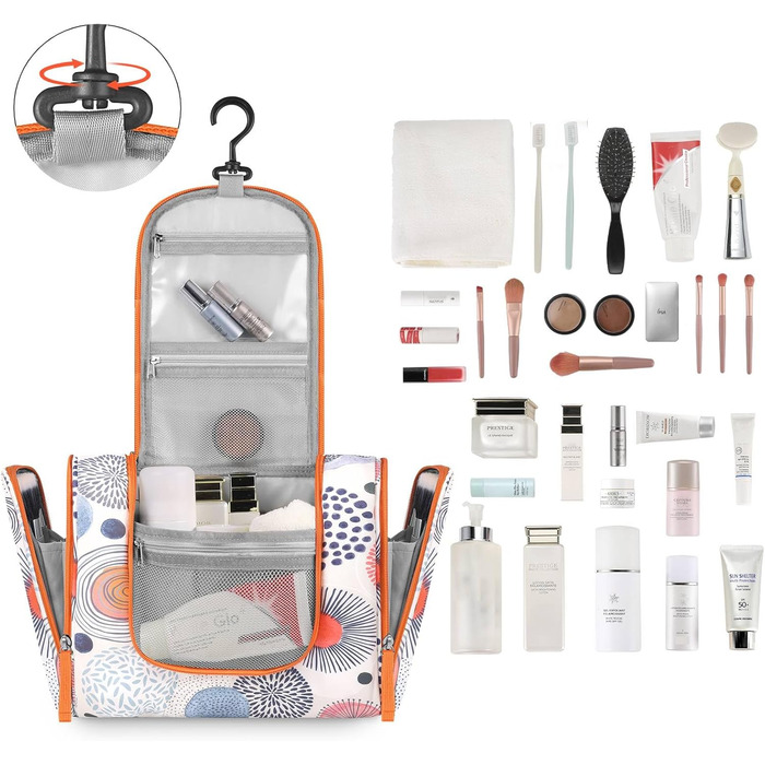 Чоловічий та жіночий дорожній туалетний аксесуар FOREGOER з можливістю підвішування, з візерунком