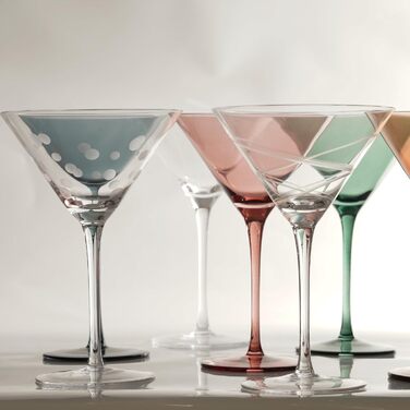Набір келихів для Мартіні Martini, 4 шт., ручна робота, преміум кришталь, для коктейлів (Мартіні, Космополітен, Манхеттен) - 10oz
