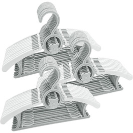 30 дитячих вішалок для одягу, регульовані, 28-36 см, з антиковзким покриттям та бантиками, для дітей, сірі