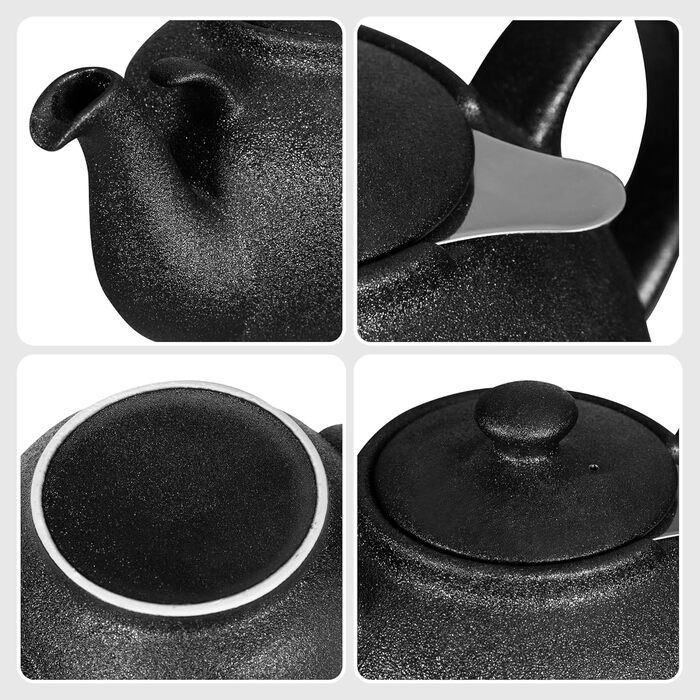 Керамічний чайник Urban Lifestyle LIVERPOOL з ситом із нержавіючої сталі, 1.1 л, чорний