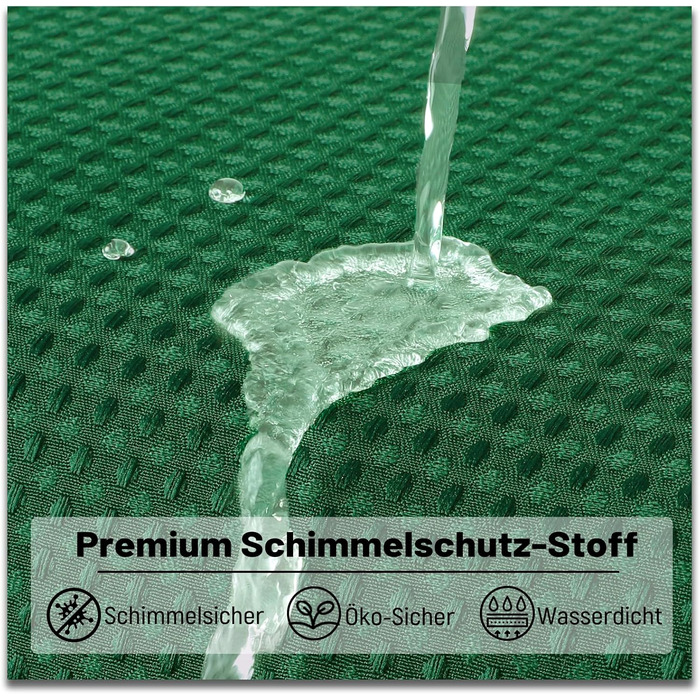 Шторка для душу BTTN, вафельна тканина, 180x200 см, антигрибкова, важка, водонепроникна, з 12 гачками, зелена