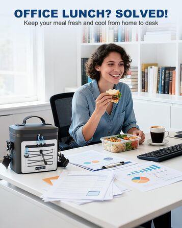 Чорна ізольована сумка-холодильник 24L для пікніків, пляжу, кемпінгу та транспортування продуктів