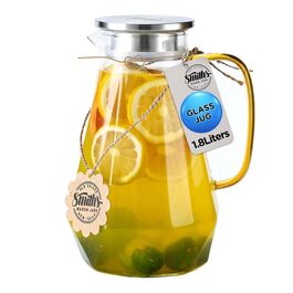 Скляний диспенсер для напоїв Smiths Mason Jars з нержавіючою сталею – 5 л (тільки глечик)