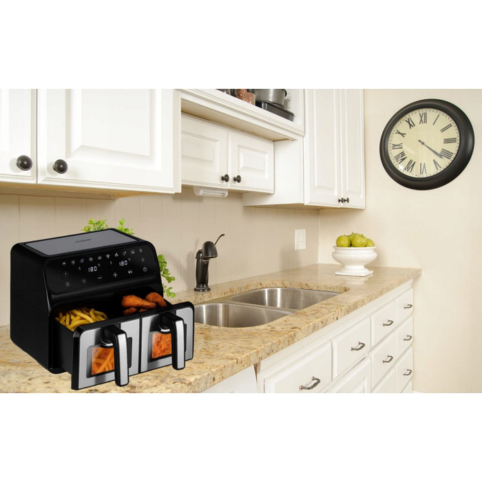 Аерофритюрниця AirDweller ADTJF2 2400 Вт, 9 л, чорно-срібляста