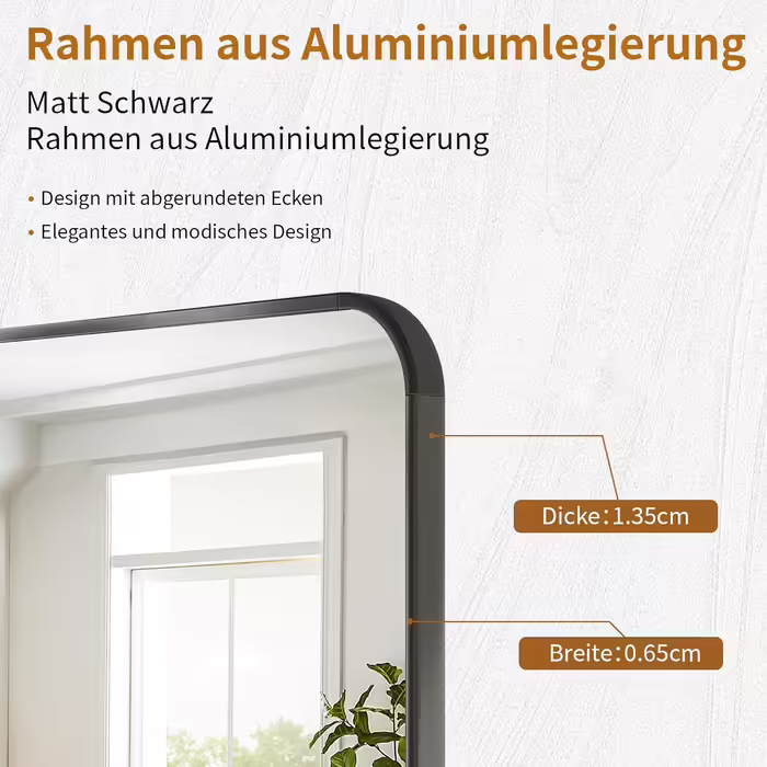 Koonmi Rounded Corner Full-Length Standing Mirror