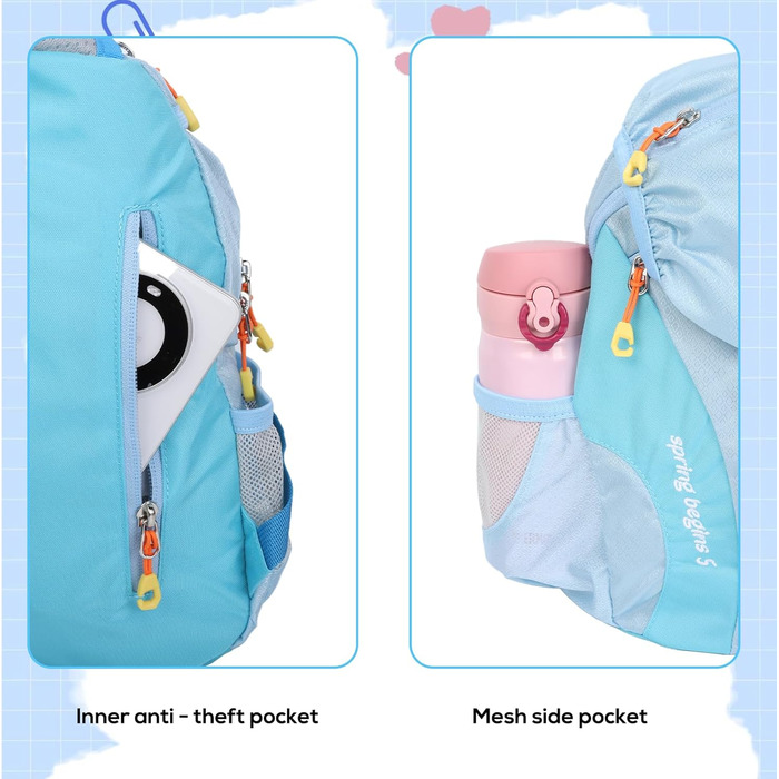 Дитячий рюкзак Cozary Kinder, 5L, водонепроникний, для подорожей, школи та спорту (Блакитний)