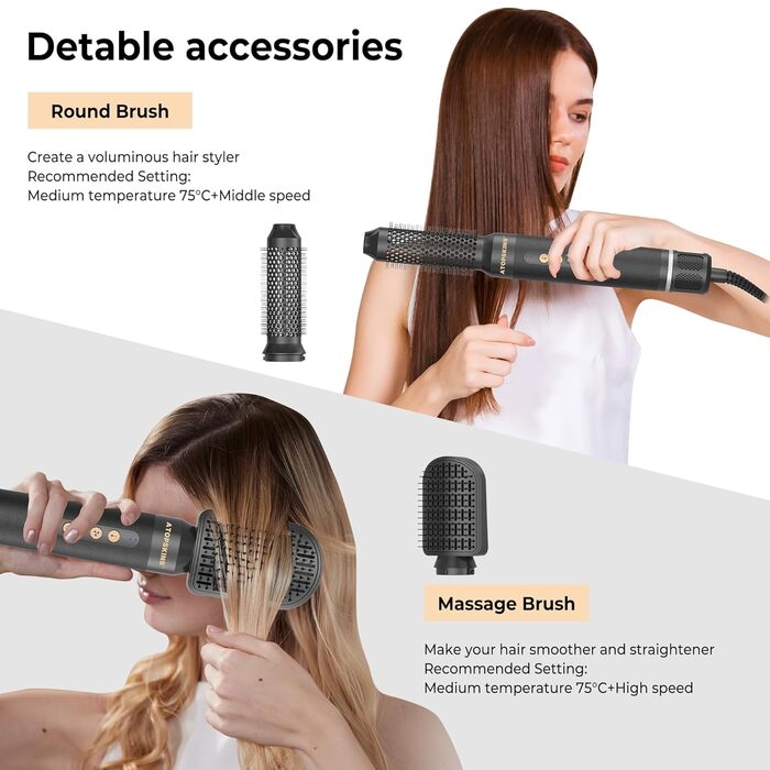 Мультистайлер Airstyler Pro 7-в-1: Фен, дифузор, локони, термощітка, випрямляч, чорний