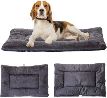 Килимок для собак Petschat, лежанка для маленьких собак, двосторонній килимок-подушка для котів, суперм'яка ковдра для собак з водовідштовхувальним дном для дому та вулиці (90 x 65 см, темно-сірий)