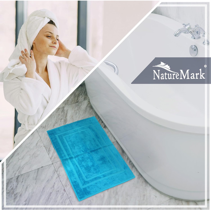 Набір бавовняних килимків для ванної кімнати NatureMark, 100% бавовна, 50 x 80 см, бірюзовий (2 шт)
