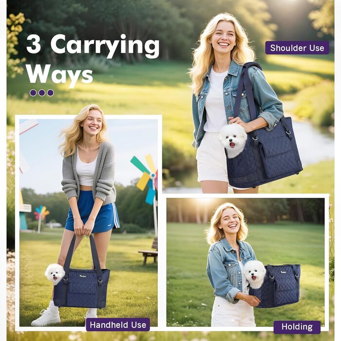 Pawaboo Сумка-переноска для собак і котів, блакитна, до 5 кг