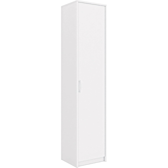 Bookshelf Wardrobe Shelf White 40cm wide 180cm high Storage Cabinet Organizer Multi-Purpose Cabinet with 4 Adjustable Shelves Filing Cabinet Shelf Wall narrow Wood for Bedroom Hallway Basement Office