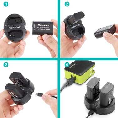 Запасний акумулятор Newmowa DMW-BLK22 (2 шт) + USB зарядний пристрій для Panasonic Lumix DC-S5