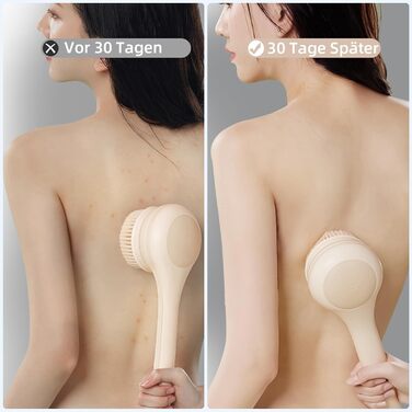 Електрична щітка для спини Gentle Exfoliating, з довгим ручним, для глибокого очищення, для жінок, чоловіків, літніх людей, рожевого кольору