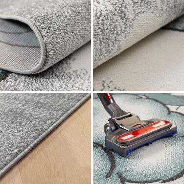 Дитячий килим круглий Elefant, короткий ворс, 120 см, блакитно-сірий. Килим в дитячу кімнату для дівчаток та хлопчиків, м'який, антиалергенний