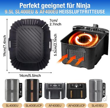 Стійка до високих температур підставка під фритюрницю, 48x30 см, силіконова килимок-підставка для Ninja, Cosori, Philips Airfryer, кухонна робоча поверхня, кавоварка