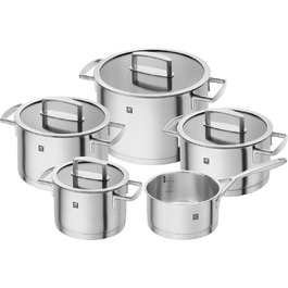 Zwilling Vitality Cookware Set - 5 Piece, Induction Compatible, Stainless Steel, Silver