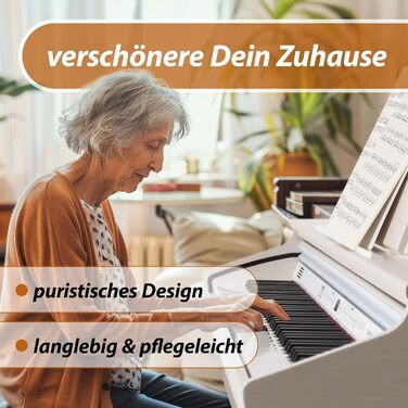 Цифрове піаніно Cantabile DP-50 WM E: 88 клавіш, молоточковий механізм, 14 тембрів, USB, 3 педалі, навушник, стійка, навчальний курс - білий матовий