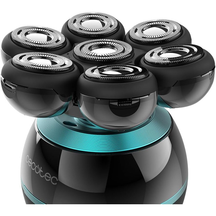 Електричний голчастий триммер Cecotec Bamba PrecisionCare для гоління голови, 7 плаваючих лез, 60 хв роботи, станція зарядки, дисплей, портативний, легке очищення