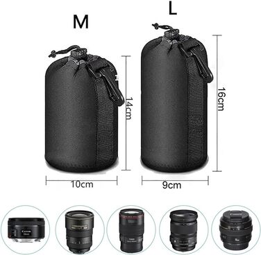 Водонепроникні захисні сумки для об'єктивів камери (2шт, M/L)