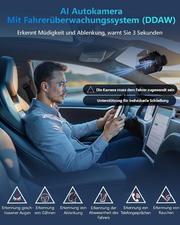 Відеореєстратор HUPEJOS KI Dashcam Auto 4-х канальний з монітором водія, 3K + 3 * 1080P, 360° камера, WiFi, GPS, CPL, 128GB, 24H парковка (V8Pro)