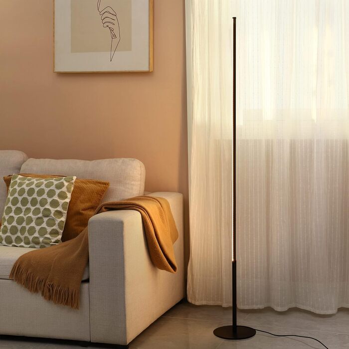 LED торшер EDISHINE для вітальні, спальні та офісу: диммування, тепле світло 3000K, 1100 люмен, 147 см